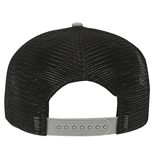 OTTO SNAP Hawaiian Pattern Square Flat Visor 6 Panel Pro Style Snapback Hat - color: Gry/Blk/Blk