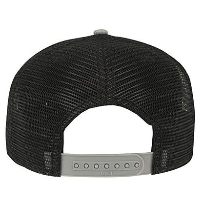 OTTO SNAP Hawaiian Pattern Square Flat Visor 6 Panel Pro Style Snapback Hat - color: Gry/Blk/Blk