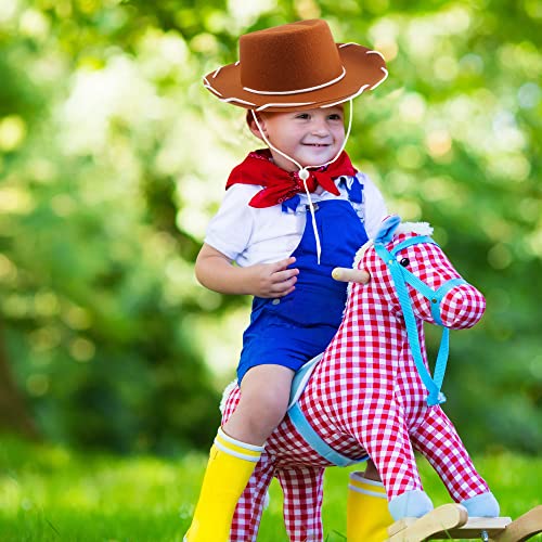 12 Pcs Child Felt Cowboy Hats Wide Brim Cowboy Cowgirl Hat Rodeo Western Hat for Kids Halloween Cosplay Accessories - color: Color Set 2