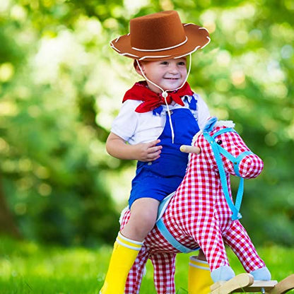 12 Pcs Child Felt Cowboy Hats Wide Brim Cowboy Cowgirl Hat Rodeo Western Hat for Kids Halloween Cosplay Accessories - color: Color Set 2