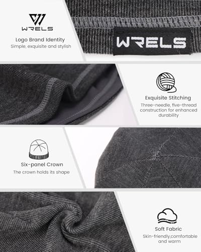 WRELS Reversible Winter Running Hat Soft Stretch Thermal Cycling Skull Cap for Women Men Double Sided Sports Hat - color: A Reversible Hat (Black/Black)