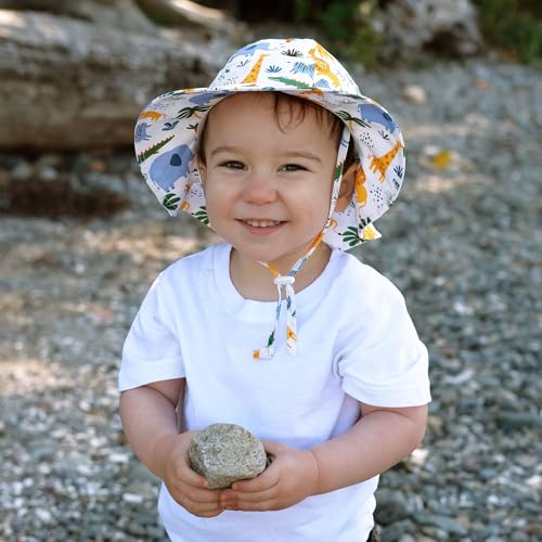 JAN & JUL 50+ UPF Cotton Sun Hat with Wide Brim for Toddler Girls - color: Safari, size: 2-5T