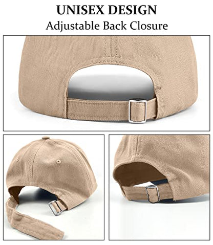 3 Pack Unisex Cotton Baseball Cap Adjustable Unconstructed Plain Sport Dad Golf Hat for Men and Women - color: Black+green+khaki