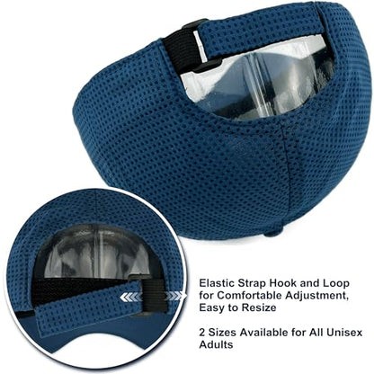 Long Brim Golf/Running Hat Full Mesh Baseball Cap Breathable - color: Navy, size: One Size