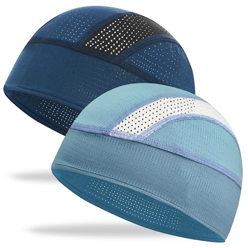 Cooling Skull Cap Breathable Mesh Helmet Liner Motorcycle Cycling - color: 2-navy Blue+light Blue