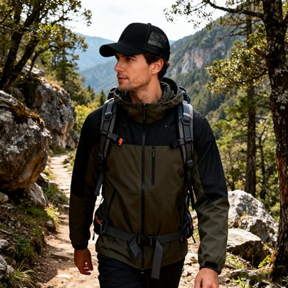 Trucker Hat Men Blank Mesh Suede Baseball Cap for Men and Women Baseball Hat 5-Panel Trucker Hat for Hunting & Hiking - color: Black