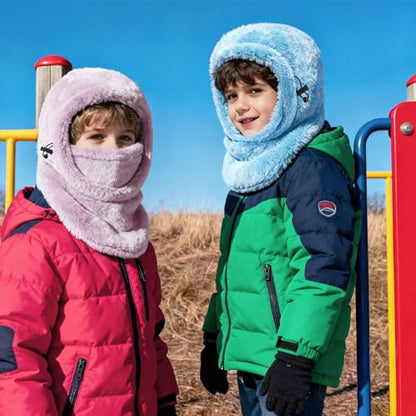 Ski Mask Kids Balaclava, Winter Ski Face Mask Cover, Fleece Hats for Kids - color: Purple