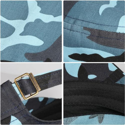 Initlove Cadet Army Cap Military Unisex Flat Top Hat for Men Women - color: Camo Blue