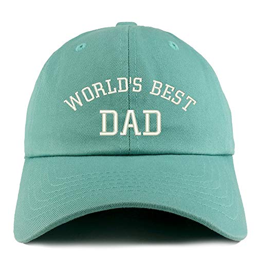 Trendy Apparel Shop World's Best Dad 단색 조절 가능한 비정형 아빠 모자 - color: Mint