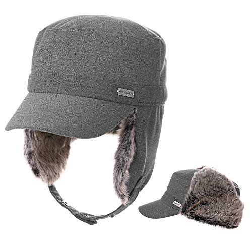 Jeff & Aimy Unisex Winter Earflap Trapper Hunting Ski Hat Baseball Cap 54-62CM - color: 99707#grey, size: Large