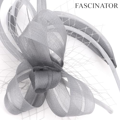 Fascinators Hats for Women, Fascinator Headband Tea Party Hat - color: Grey