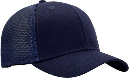 Mens Mesh Snapback Trucker Hat Baseball Cap, Fits OSFM&XXL Head - color: Curved Navy, size: Medium-Large