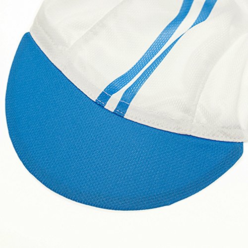 Weimostar Polyester Men Cycling Bike Bicycle Cap MTB Hat Sweat Wicking - color: White Blue