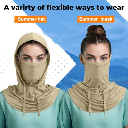 Funtery Summer Cooling Balaclava Mask - color: Black, Army Green, Milk Tea Color, Navy Blue