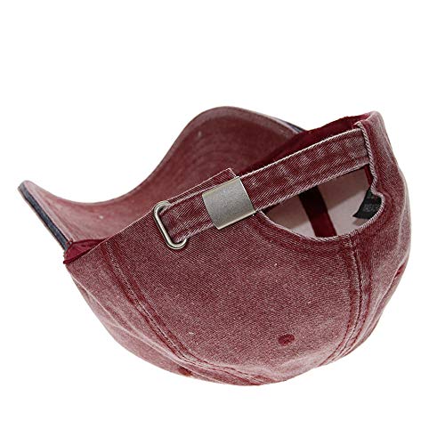 Anchor Embroidered Cotton Washed Dad Hat Distressed Retro Baseball Hat - color: Red
