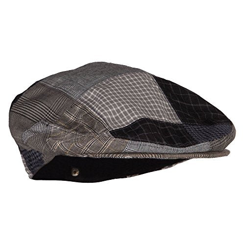Men's Plaid Patchwork Ivy Cap - color: Blue
