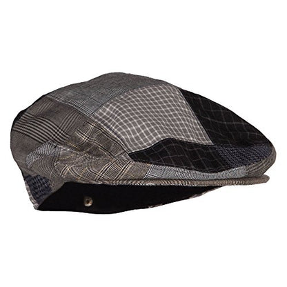 Men's Plaid Patchwork Ivy Cap - color: Blue