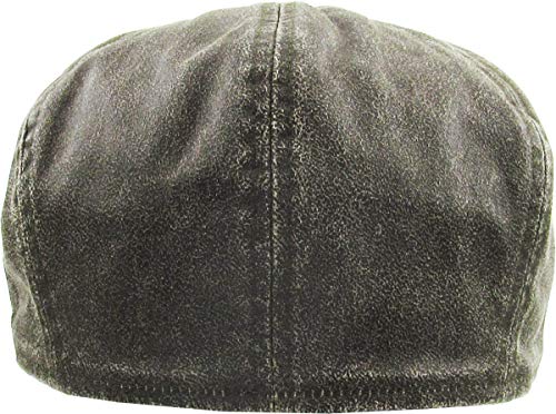 KBETHOS Leather Ascot Made in USA Ivy Collection Classic Newsboy Caps - color: (E) Pu Leather - Olive, size: Small-Medium