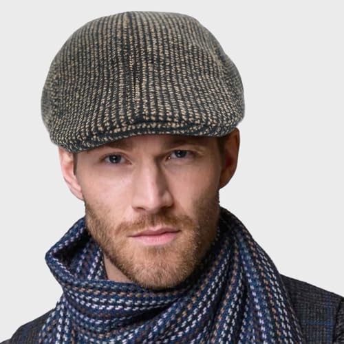 Ivy Newsboy Cap for Men - Vintage Gatsby Style Flat Cap, Classic Driving Hat - color: Small Dot Coffee