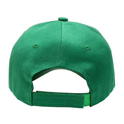 Falari Wholesale Bulk Lot 12-Pack Baseball Cap Adjustable Size Plain Blank Solid Color - color: Kelly Green