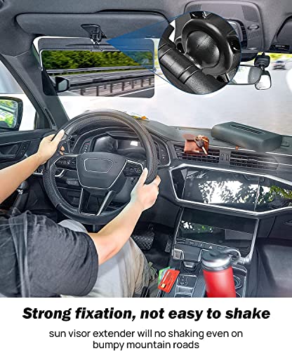 JOYTUTUS Sun Visor Extender for Compact SUVs and Sedans, Universal Anti-Glare Polarized Sun Visor Easy to Install, UV400 Visor Extension Protect from Glare/UV Ray/Stray Light, Safe Driving for Car - size: Medium 12"*6"