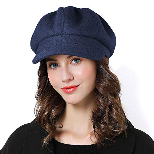 Sumolux Women Beret Newsboy Hat French Cap Classic Winter - color: Navy Blue