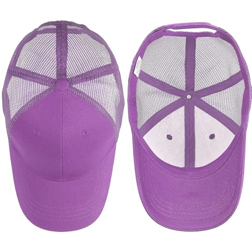 Falari Trucker Hat Baseball Cap Structured Plain Design 6 Panel, Adjustable Size - color: 1pk Lavender