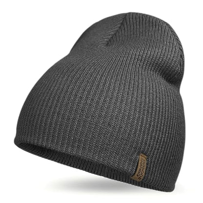 OUTDOOR SHAPING Unisex Knit Beanie Hat - Warm Durable Soft Skull Cap for Men & Women - color: Black