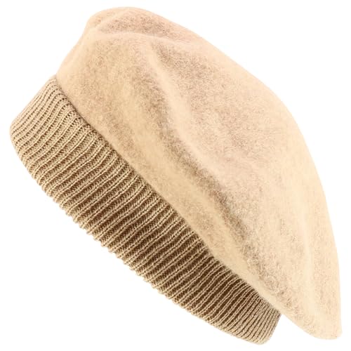 Trendy Apparel Shop Plain Solid French Wool Beret Hat - color: Camel