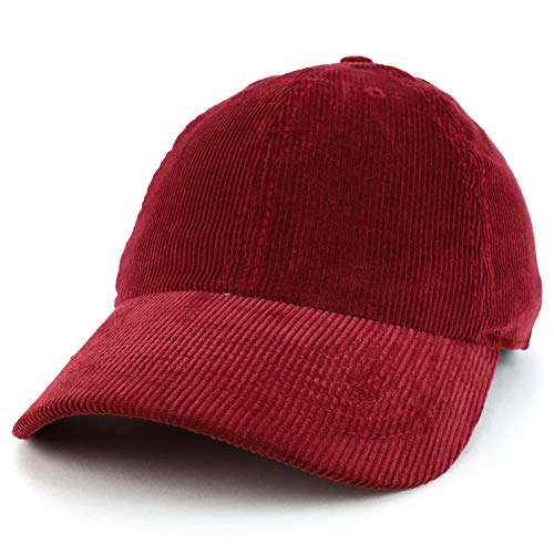 Trendy Apparel Shop Cotton Corduroy Unstructured Baseball Cap Dad Hat - color: Burgundy