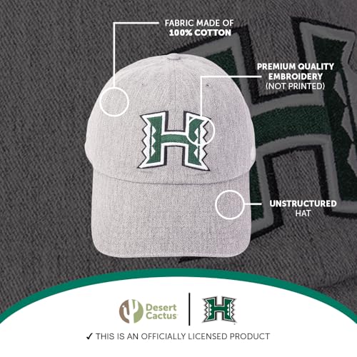Desert Cactus University of Hawaii Embroidered Baseball Hat Cap - color: Grey