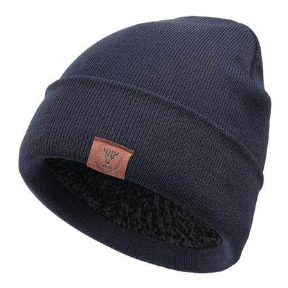 OZERO Mens Winter Hat, Fleece Lined Cuffed Beanie for Men and Women - color: Blue
