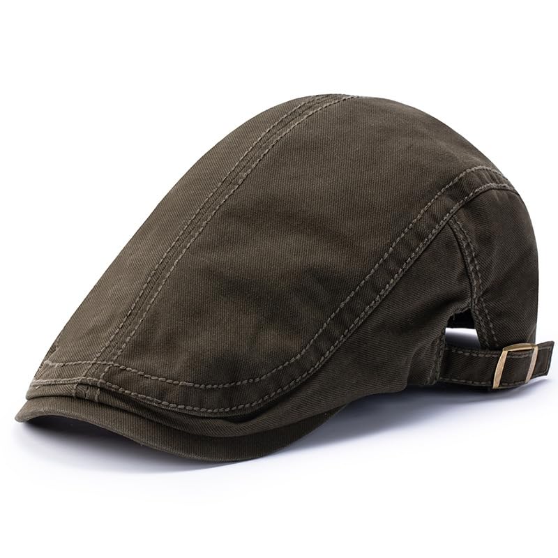 Oversize Ivy Cap for Big Bone Men Women 100% Cotton Beret Dad Large Flat Gatsby Hat Plain Newsboy Hats M L XL - color: Army Green
