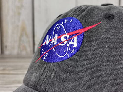 Embroidered Baseball Caps for Men and Women - color: Nasa (Washed Black)