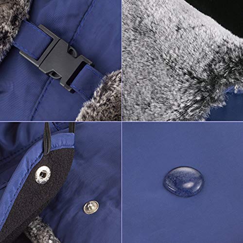 mysuntown Winter Hats for Women Men Trapper Ushanka Hat with Ear Flaps - color: Royal Blue