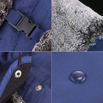 mysuntown Winter Hats for Women Men Trapper Ushanka Hat with Ear Flaps - color: Royal Blue