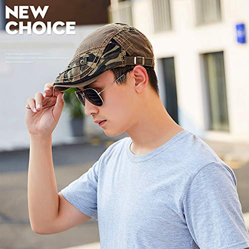 M MOACC Men Beret Hat Cotton Adjustable Newsboy Hats Cabbie Gatsby Cap Driving Flat Caps - color: Hat-t2-camo Army