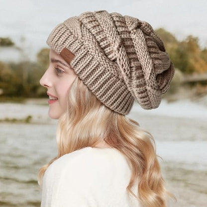 Women's Knitted Angora Wool Hat for Autumn and Winter Warm and Stylish with Rolled Brim and Slanted Rhinestones Cap - color: Z-camel-n