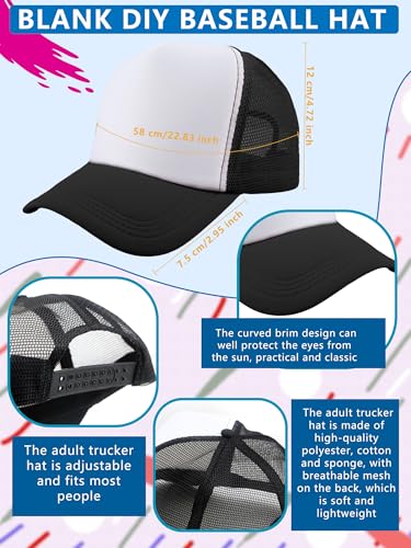 15 Pack Trucker Hats Baseball Caps Adjustable Blank Mesh Hats for Adult Family Outing Park Sports Activities - color: Color Set 4