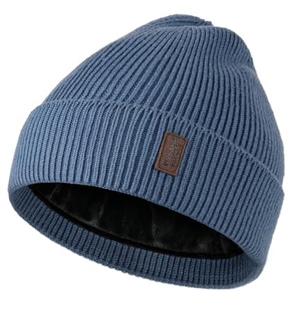 Wmcaps Winter Beanie for Men Women, Soft Warm Fleece Lined Knit Hat - color: Blue