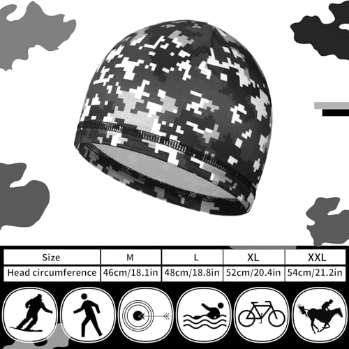 Boao Doo Rags Skull Cap for Men Sweat Wick - color: Black Camo, size: Medium
