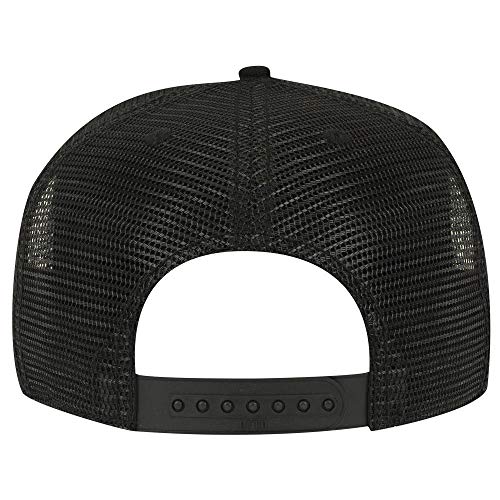 OTTO Square Flat Visor SNAP 5 Panel Mesh Back Trucker Snapback Hat - color: Black