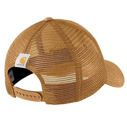 Carhartt Men's Canvas Mesh-Back Logo Graphic Cap - color: Carhartt Brown