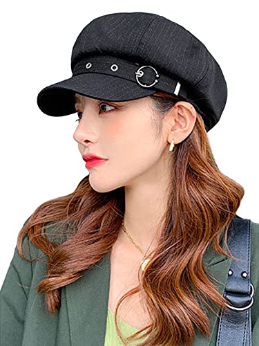Women Beret Newsboy Hats Classic Autumn Spring Winter Cap - color: Black