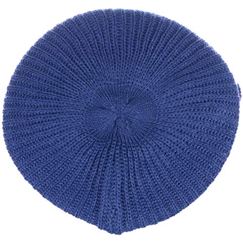 an Fall Winter Knit Beanie Beret Hat for Women Soft Knit Lining Many Styles - color: Denim