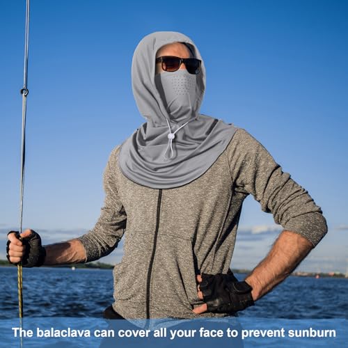 Funtery 4 Pack Cooling Balaclava Mask - color: Black, Dark Gray, Light Gray, White