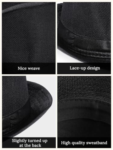 BABEYOND Men's 1920s Short Brim Trilby Fedora Hat - color: A-black