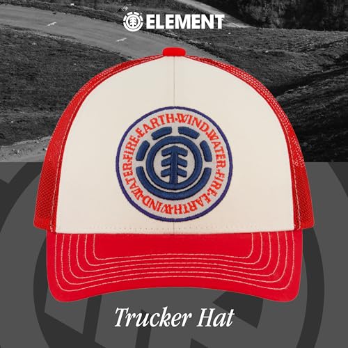 Element Unisex Adult Trucker Hat, Adult Baseball Cap with Curved Brim - color: Red