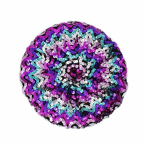 JUMISEE Sparkly Sequin Berets for Women Girls Fashion Beanie Hat Costume Accessories for Festival Party Dance - color: Multicolored