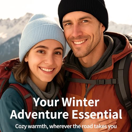 100% Cashmere Beanie for Women and Men, Soft Warm Winter Knit Hat - color: Gray